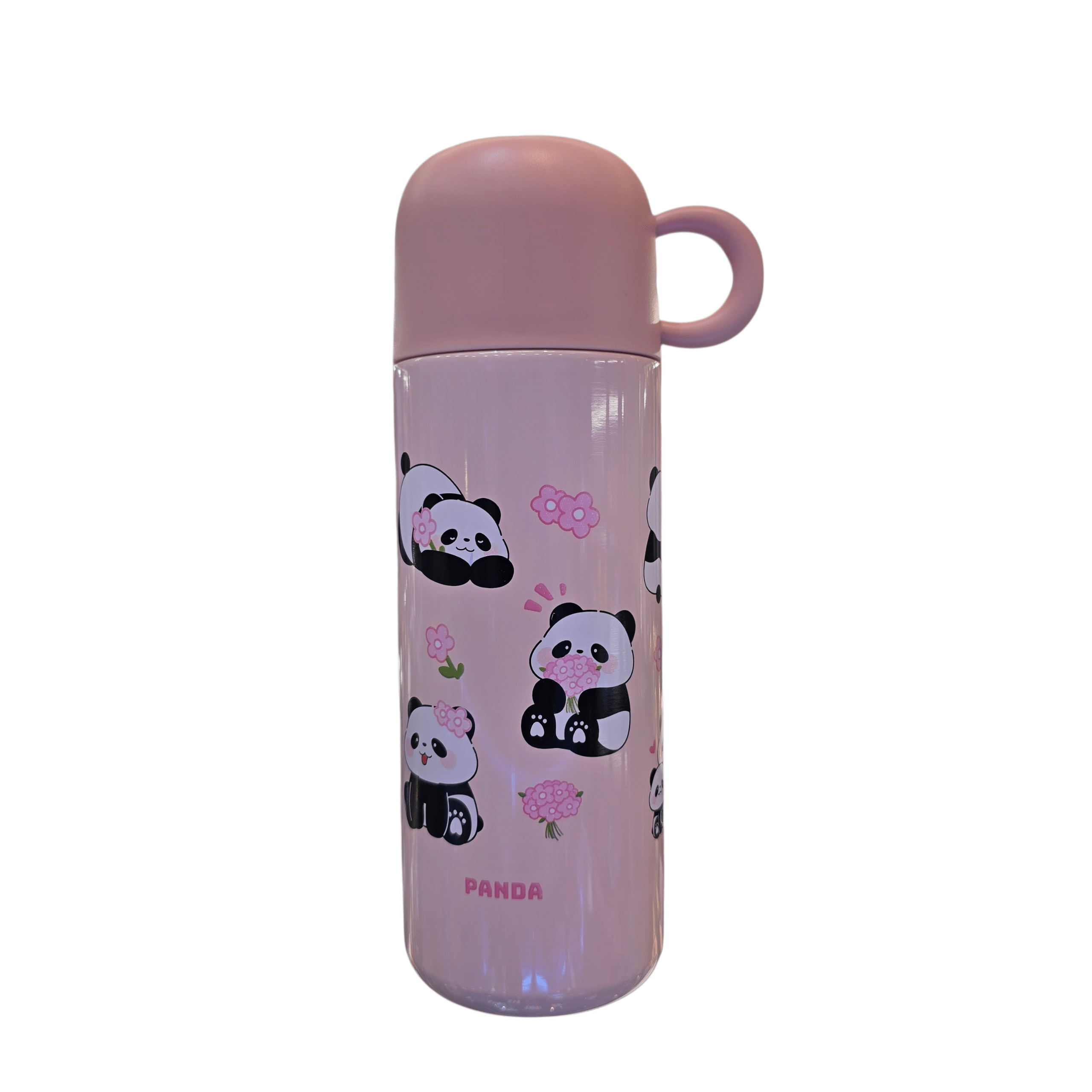 قمقمه استیل حرارتی 500 میل بچگانه طرح پاندا صورتی (فلاسک)